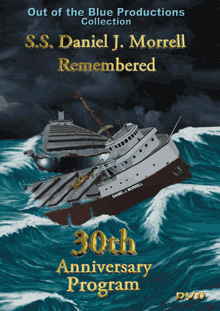 DVD cover with Daniel J Morrell bow sinking in front of the ripped off stern.